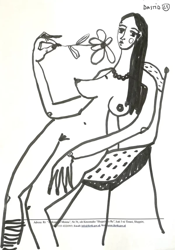 Nude with flower