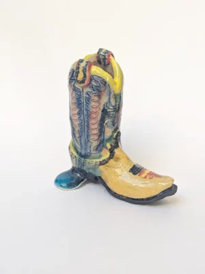 ceramic cowboy boots 1