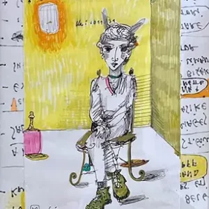 Girl with pink bottle