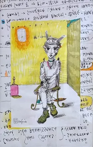 Girl with pink bottle