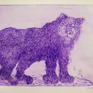 Panthère des neiges mauve