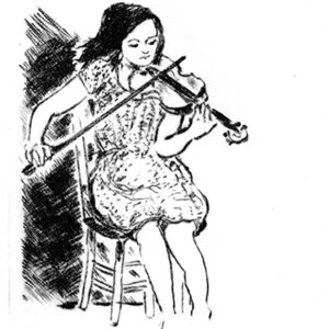 Violoniste (pointe sèche)