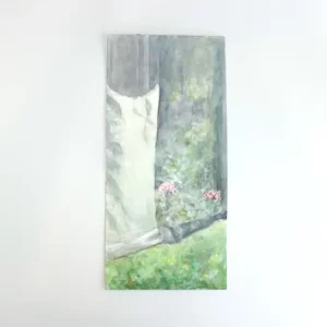 Triptyque 2 lumière, rideau géranium